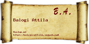 Balogi Attila névjegykártya