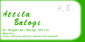 attila balogi business card